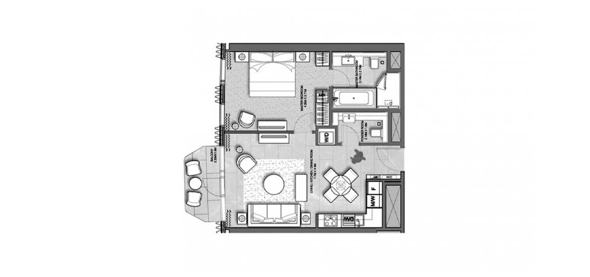 Планировка «ADDRESS HARBOUR POINT 1BR 67SQM» 1 спальня в ЖК ADDRESS HARBOUR POINT