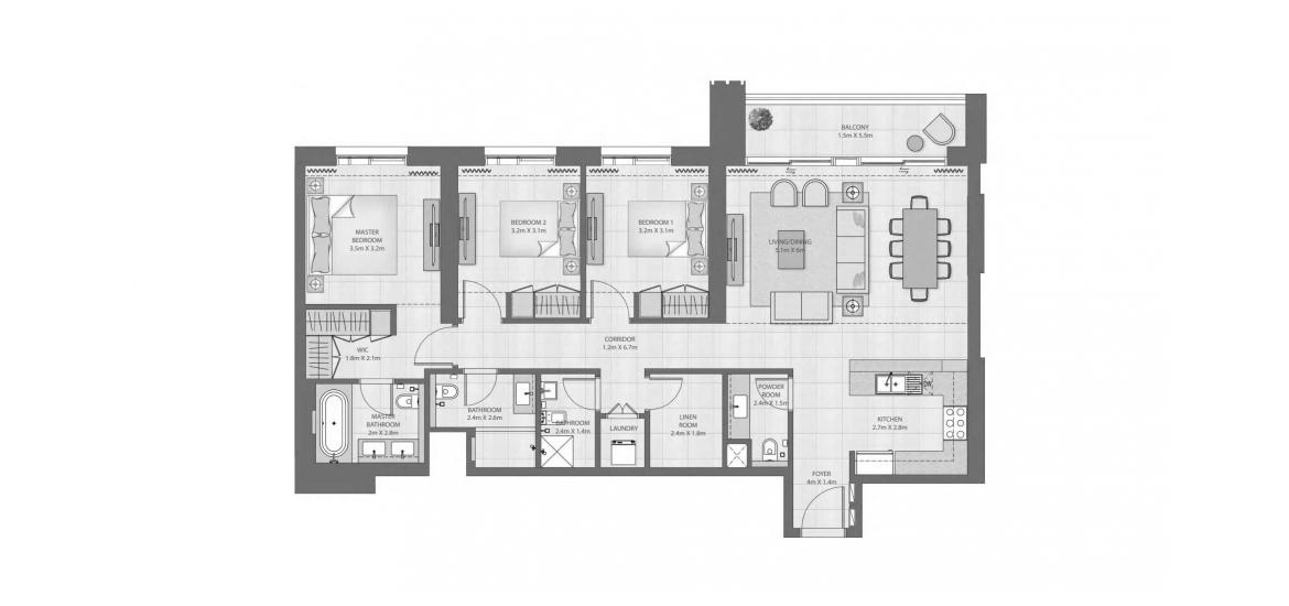 Floor plan «C», 3 bedrooms in CREEK EDGE
