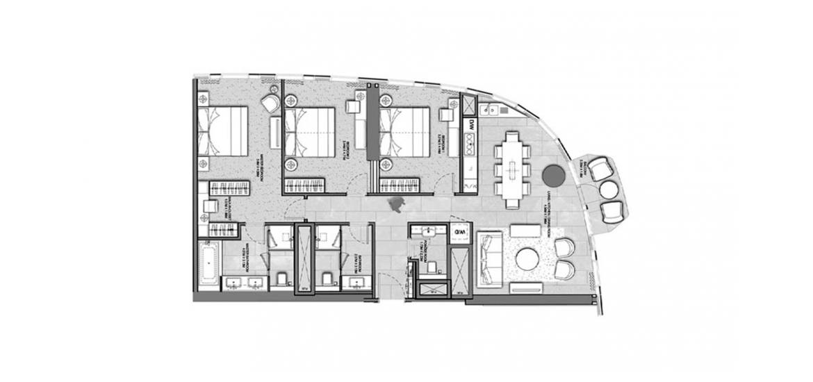 Floor plan «ADDRESS HARBOUR POINT 3BR 133SQM», 3 bedrooms in ADDRESS HARBOUR POINT