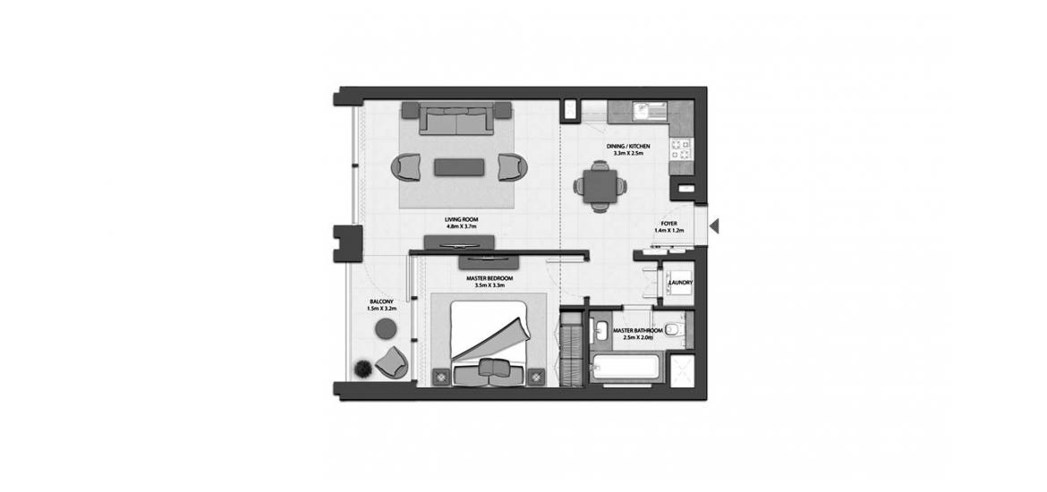 Floor plan «HARBOUR GATE 1BR 63SQM», 1 bedroom in HARBOUR GATE