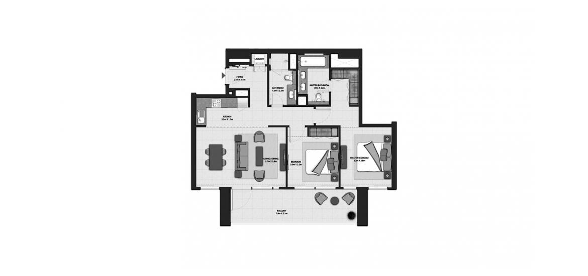 Floor plan «HARBOUR GATE 2BR 108SQM», 2 bedrooms in HARBOUR GATE