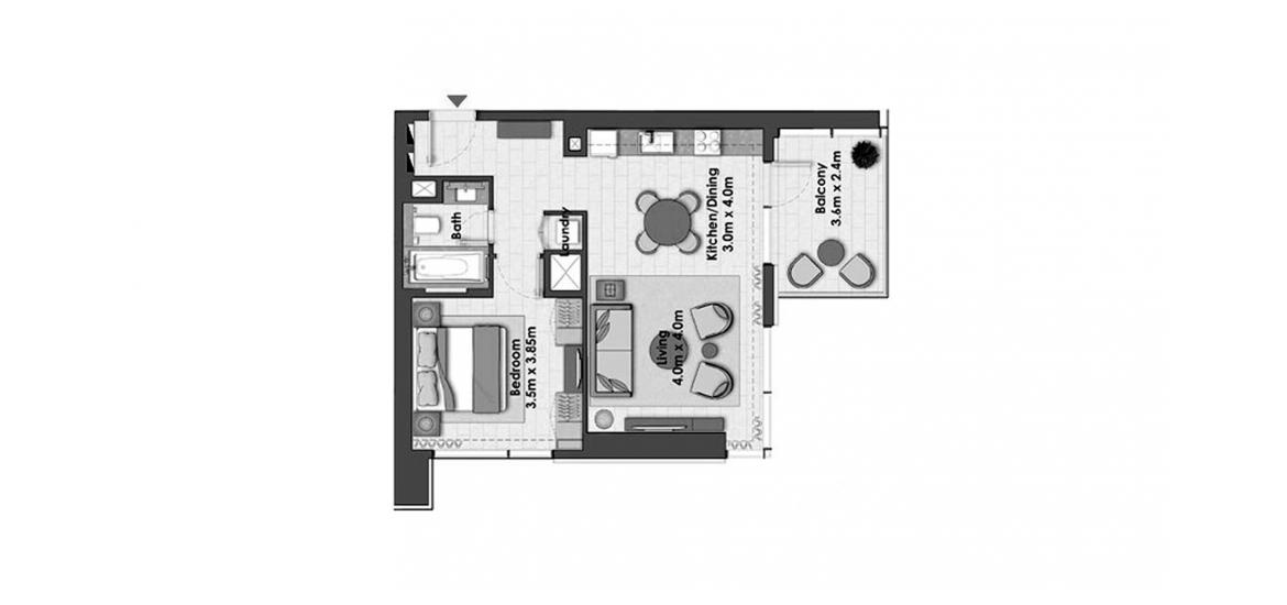 Floor plan «CREEK RISE 1BR 73SQM», 1 bedroom in CREEK RISE